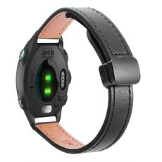 Per Garmin Forerunner 245 Slim Fibbia Magnetica 20mm Cinturino in Microfibra in Pelle (Nero)