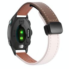 Per Garmin Forerunner 245 Slim Fibbia Magnetica 20mm Cinturino in Microfibra in Pelle (Albicocca+Caramello Macchiato)