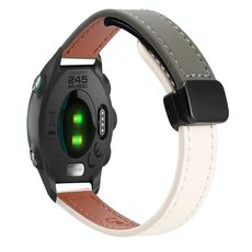 Per Garmin Forerunner 245 Slim Fibbia Magnetica 20mm Cinturino in Microfibra in Pelle (Albicocca+Verde Avocado)
