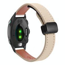 Per Garmin Forerunner 245 Slim Fibbia Magnetica 20mm Cinturino in Microfibra in Pelle (Albicocca Crema)