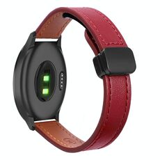 Per Garmin Vivomove 3 Slim Fibbia Magnetica 20mm Cinturino in Microfibra in Pelle (Rosso Vino)