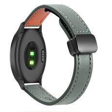 Per Garmin Vivomove 3 Slim Cinturino in pelle microfibra con fibbia magnetica da 20 mm (verde avocado)