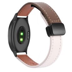 Per Garmin Vivomove 3 Slim Fibbia Magnetica 20mm Cinturino in Microfibra in Pelle (Albicocca+Caramello Macchiato)