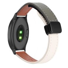 Per Garmin Vivomove 3 Slim Fibbia Magnetica 20mm Cinturino in Microfibra in Pelle (Albicocca+Verde Avocado)