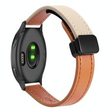 Per Garmin Venu Slim Cinturino in pelle microfibra con fibbia magnetica da 20 mm (arancione + albicocca crema)
