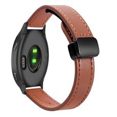 Per Garmin Venu Slim Fibbia Magnetica 20mm Cinturino in Microfibra in Pelle (Marrone Moca)