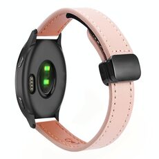 Per Garmin Venu Slim Cinturino in pelle microfibra con fibbia magnetica da 20 mm (rosa sakura)