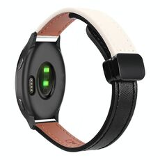 Per Garmin Venu Slim Cinturino in pelle microfibra con fibbia magnetica da 20 mm (nero + albicocca)