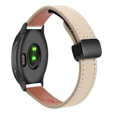 Per Garmin Venu Slim Cinturino in pelle microfibra con fibbia magnetica da 20 mm (albicocca crema)