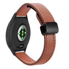 Per Garmin Venu 3S 18mm Slim Magnetic Buckle Microfiber Leather Watch Band (marrone moka)