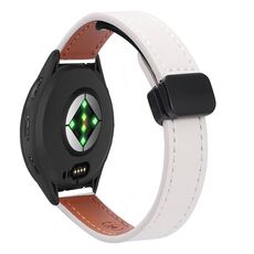 Per Garmin Venu 3S 18mm Slim Magnetic Buckle Microfiber Leather Watch Band (albicocca)