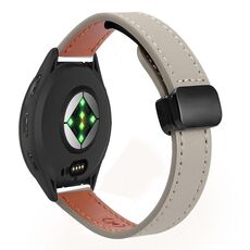 Per Garmin Venu 3S 18mm Slim Magnetic Buckle Microfiber Leather Watch Band (Vitello Elephant Gray)