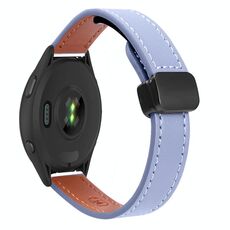 Per Garmin Forerunner 265S 18mm Slim Magnetic Buckle Microfiber Leather Watch Band (Lavanda)