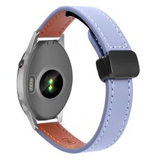Per Garmin Forerunner 255S 18mm Slim Magnetic Buckle Microfiber Leather Watch Band (Lavanda)