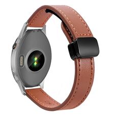 Per Garmin Forerunner 255S 18mm Slim Magnetic Buckle Microfiber Leather Watch Band (marrone moka)