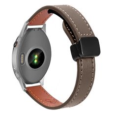 Per Garmin Forerunner 255S 18mm Slim Magnetic Buckle Microfiber Leather Watch Band (Caramel Macchiato)