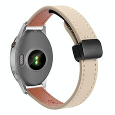 Per Garmin Forerunner 255S 18mm Slim Magnetic Buckle Microfiber Leather Watch Band (crema albicocca)