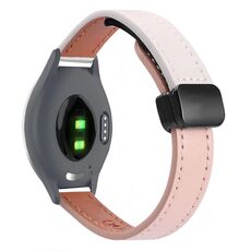 Per Garmin Move 3S 18mm Slim Magnetic Buckle Microfiber Leather Watch Band (Rosa+Albicocca)