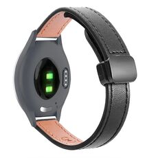 Per Garmin Move 3S 18mm Slim Magnetic Buckle Microfiber Leather Watch Band (Nero)