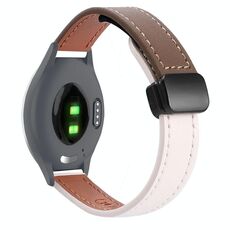 Per Garmin Move 3S 18mm Slim Magnetic Buckle Microfiber Leather Watch Band (Albicocca+Caramello Macchiato)