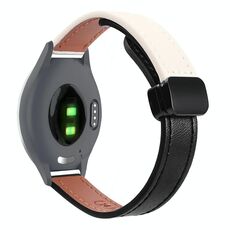 Per Garmin Move 3S 18mm Slim Magnetic Buckle Microfiber Leather Watch Band (Nero+Albicocca)