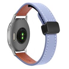 Per Garmin Venu 2S 18mm Slim Magnetic Buckle Microfiber Leather Watch Band (Lavanda)