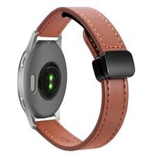 Per Garmin Venu 2S 18mm Slim Magnetic Buckle Microfiber Leather Watch Band (marrone moka)
