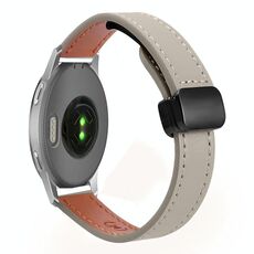 Per Garmin Venu 2S 18mm Slim Magnetic Buckle Microfiber Leather Watch Band (Vitello Elephant Grey)