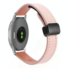 Per Garmin Venu 2S 18mm Slim Magnetic Buckle Microfiber Leather Watch Band (Sakura Rosa)