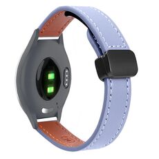 Per Garmin Active S 18mm Slim Magnetic Buckle Microfiber Leather Watch Band (Lavanda)
