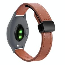 Per Garmin Active S 18mm Slim Magnetic Buckle Microfiber Leather Watch Band (marrone moka)