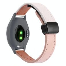 Per Garmin Active S 18mm Slim Magnetic Buckle Microfiber Leather Watch Band (Rosa+Albicocca)
