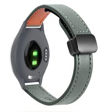 Per Garmin Active S 18mm Slim Magnetic Buckle Microfiber Leather Watch Band (Avocado Green)