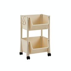 Libreria per carrello mobile da terra per uso domestico Scaffale multifunzionale per camera da letto da cucina con ruote, stile: 2 strati senza coperchio