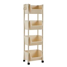 Carrello libreria mobile da pavimento per uso domestico, multifunzionale, per cucina e camera da letto, con ruote, stile: 4 strati senza coperchio