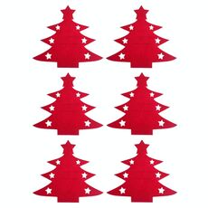 6 pezzi/confezione decorazioni natalizie albero di Natale coltello e forchetta manica borsa da tavola (rosso)
