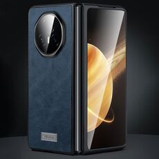 Per Honor Magic V3 SULADA Custodia antiurto in TPU + pelle fatta a mano per telefono (blu)