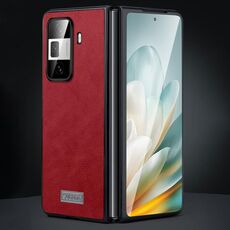 Per Honor Magic Vs3 SULADA Custodia antiurto in TPU + pelle fatta a mano per telefono (rosso)