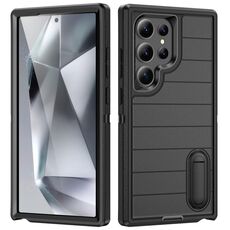 Per Samsung Galaxy S24 Ultra 5G Defender Gen2 Custodia per telefono in silicone + PC resistente con supporto (nero)
