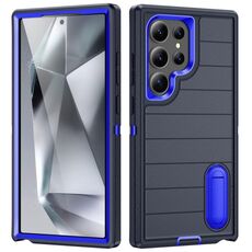 Per Samsung Galaxy S24 Ultra 5G Defender Gen2 Custodia per telefono in silicone + PC resistente con supporto (blu scuro)