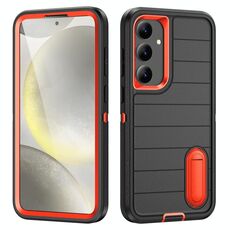 Per Samsung Galaxy S24+ 5G Defender Gen2 Custodia per telefono in silicone + PC resistente con supporto (nero+arancione)