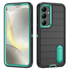 Per Samsung Galaxy S24+ 5G Defender Gen2 Custodia per telefono in silicone + PC resistente con supporto (nero+ciano)