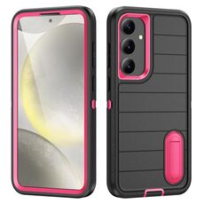 Per Samsung Galaxy S24+ 5G Defender Gen2 Custodia per telefono in silicone + PC resistente con supporto (nero+rosa)