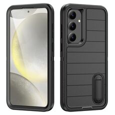 Per Samsung Galaxy S24+ 5G Defender Gen2 Robusto PC + Custodia per telefono in silicone con supporto (Nero)