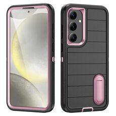 Per Samsung Galaxy S24+ 5G Defender Gen2 Custodia per telefono in silicone + PC resistente con supporto (nero+rosa chiaro)