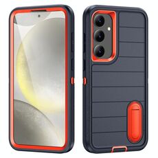 Per Samsung Galaxy S24+ 5G Defender Gen2 Custodia per telefono in silicone + PC resistente con supporto (blu scuro+arancione)