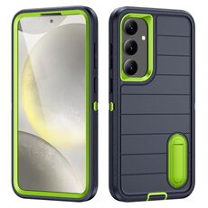Per Samsung Galaxy S24+ 5G Defender Gen2 Custodia per telefono in silicone + PC resistente con supporto (blu scuro+verde)