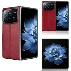 Per Xiaomi Mix Fold 4 Custodia per telefono con motivo a mucca e cuciture (rosso)