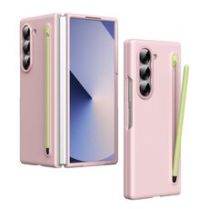 Per Samsung Galaxy Z Fold6 Custodia per telefono pieghevole antiurto con stilo capacitivo (rosa)