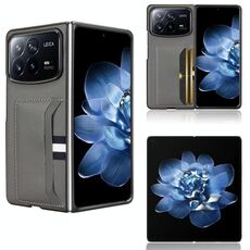 Per Xiaomi Mix Fold 4 Custodia per telefono con slot per schede con texture Litchi (grigio)